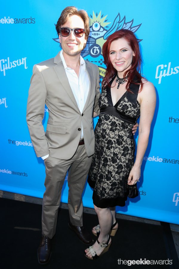 Brad Hansen (L) and Athena Stamos (R) attend the 2nd Annual Geekie Awards at The Avalon on Sunday, August 17, 2014 in Hollywood, California. (Photo by: Joe Lester/Pressline Photos)