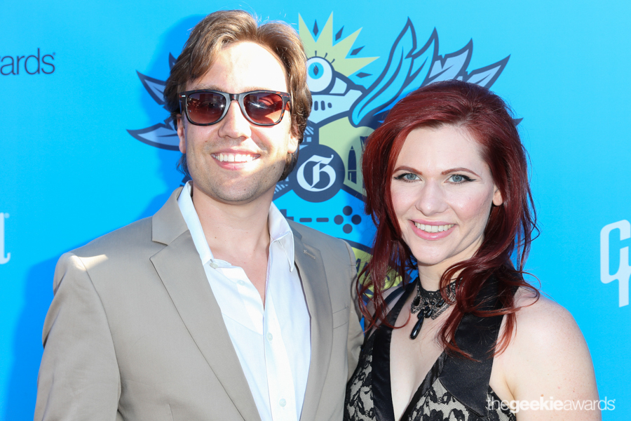 Brad Hansen (L) and Athena Stamos (R) attend the 2nd Annual Geekie Awards at The Avalon on Sunday, August 17, 2014 in Hollywood, California. (Photo by: Joe Lester/Pressline Photos)