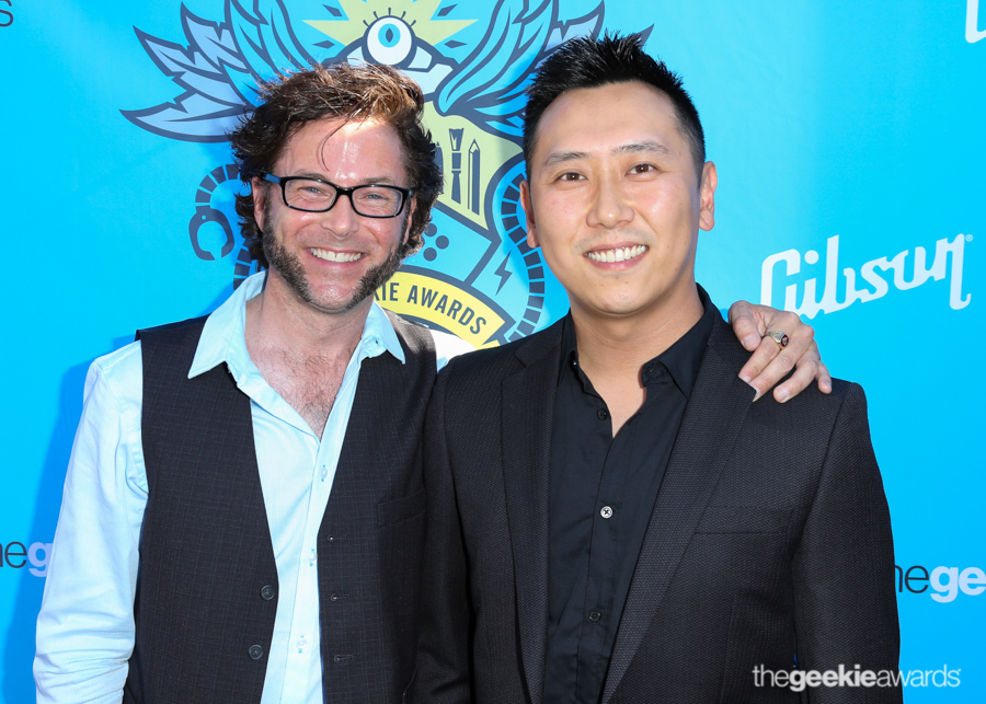 Trip Hope (L) and Eric Won (R) attend the 2nd Annual Geekie Awards at The Avalon on Sunday, August 17, 2014 in Hollywood, California. (Photo by: Joe Lester/Pressline Photos)