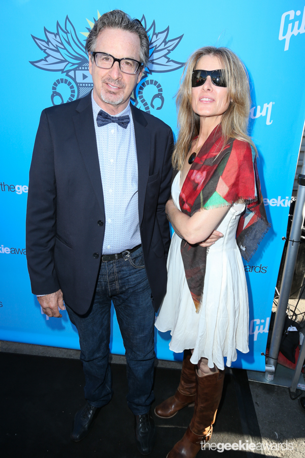 Robert Carridine (L) and Edie Mani (R) attend the 2nd Annual Geekie Awards at The Avalon on Sunday, August 17, 2014 in Hollywood, California. (Photo by: Joe Lester/Pressline Photos)