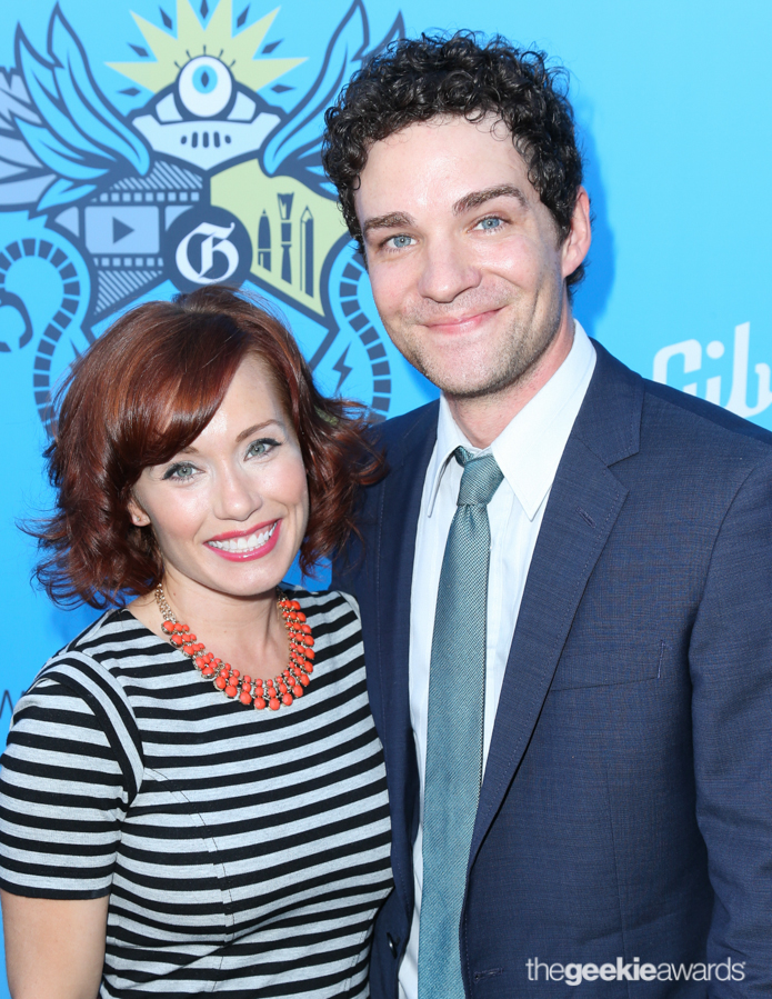 Paula Rhodes (L) and Charlie Bodin (R) attend the 2nd Annual Geekie Awards at The Avalon on Sunday, August 17, 2014 in Hollywood, California. (Photo by: Joe Lester/Pressline Photos)