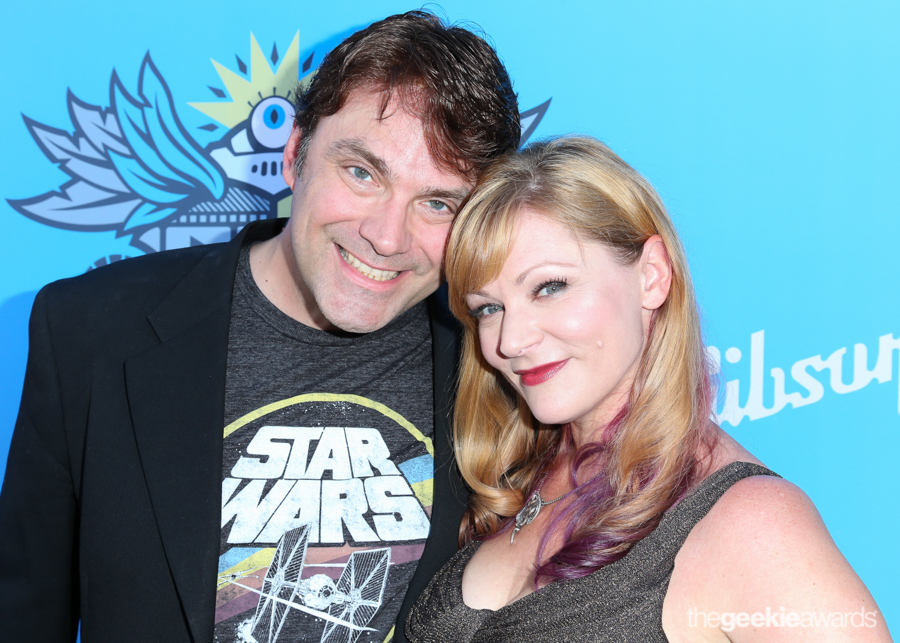 Jeffery Henderson (L) and Jenna Busch (R) attend the 2nd Annual Geekie Awards at The Avalon on Sunday, August 17, 2014 in Hollywood, California. (Photo by: Joe Lester/Pressline Photos)