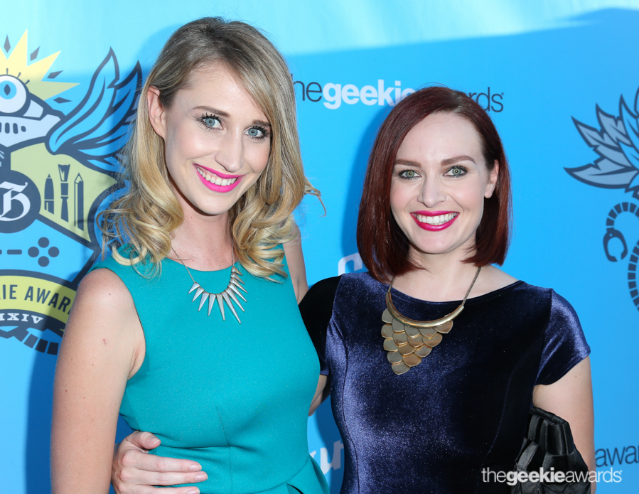 Maude Garrett (L)  and Alicia Malone (R) attends the 2nd Annual Geekie Awards at The Avalon on Sunday, August 17, 2014 in Hollywood, California. (Photo by: Joe Lester/Pressline Photos)